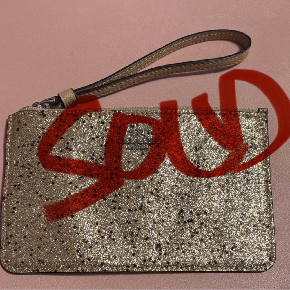 Coach Sparkling Gold Wristlet